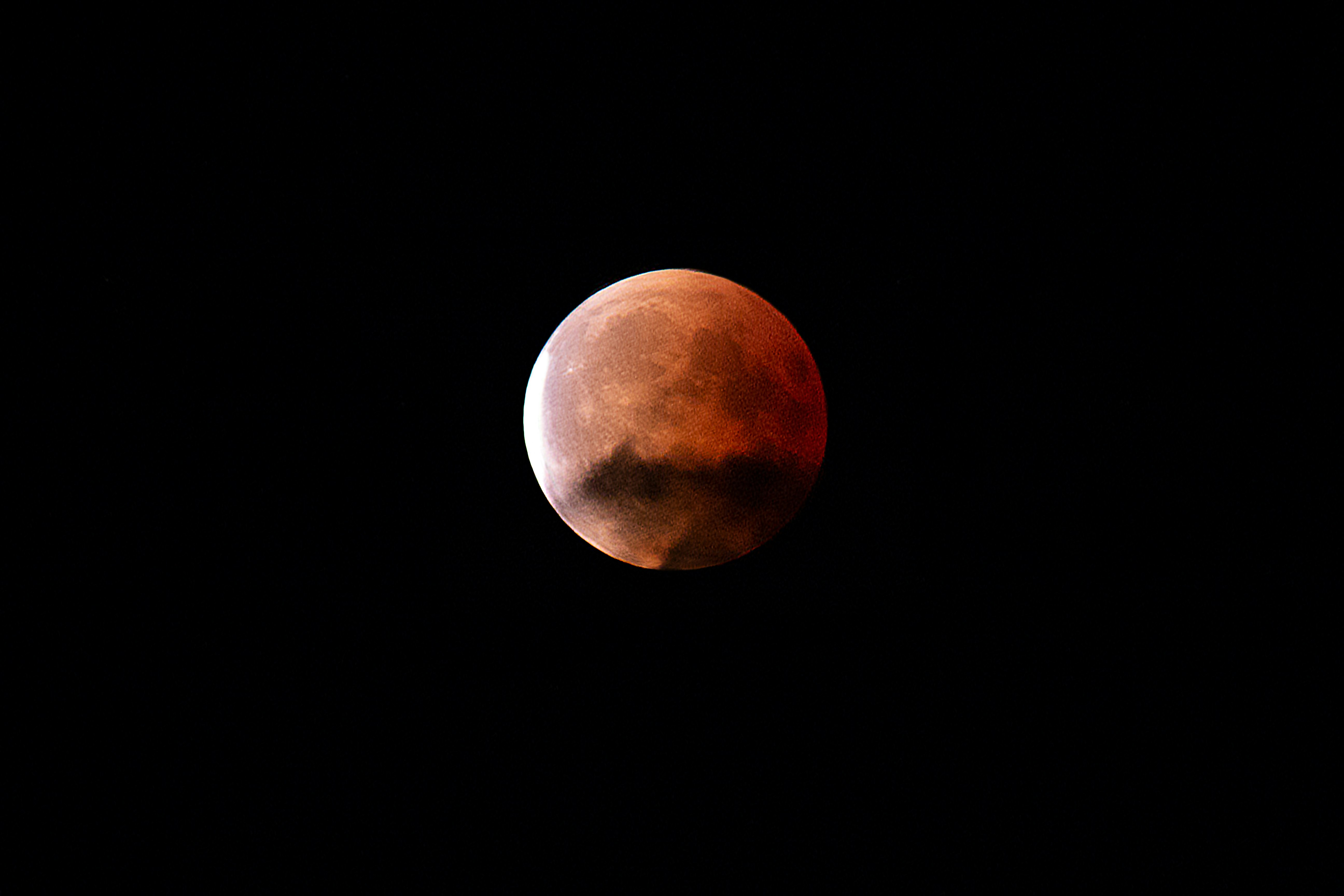 blood moon during nighttime